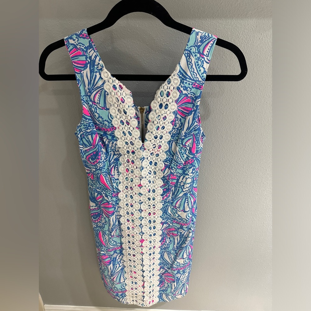 Lilly Pulitzer For Target Blue Shells Signature Shift Dress Size 2